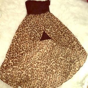 Iris Medium- Hi low cheetah and black dress